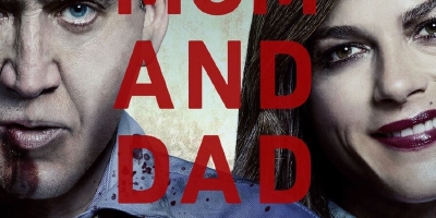 The poster for Mom And Dad, with Nicolas Cage and Selma Blair