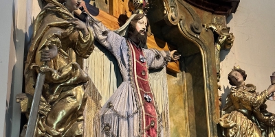 La statua di Santa Vilgefortis a Praga
